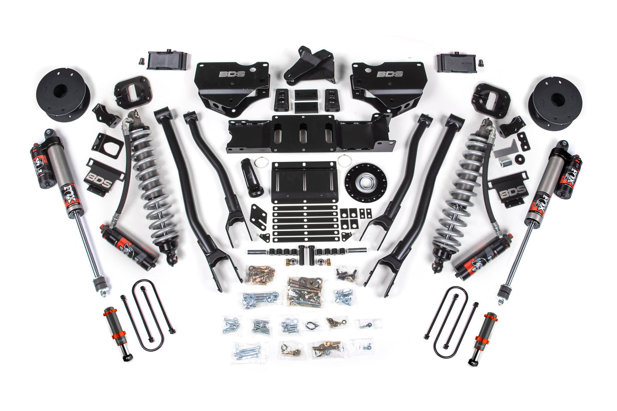 25-26 Ram 3500 (Diesel) 4 Inch 4-Link Suspension Lift Kit W/ Indexing Ring, 2 Inch Rear Lift w/ Overload, Block - Fox 2.0...
