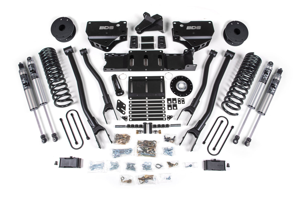 25-26 Ram 3500 (Gas) 4 Inch 4-Link Suspension Lift Kit W/ Indexing Ring, 2 Inch Rear Lift w/ Overload, Block - Fox 2.5...