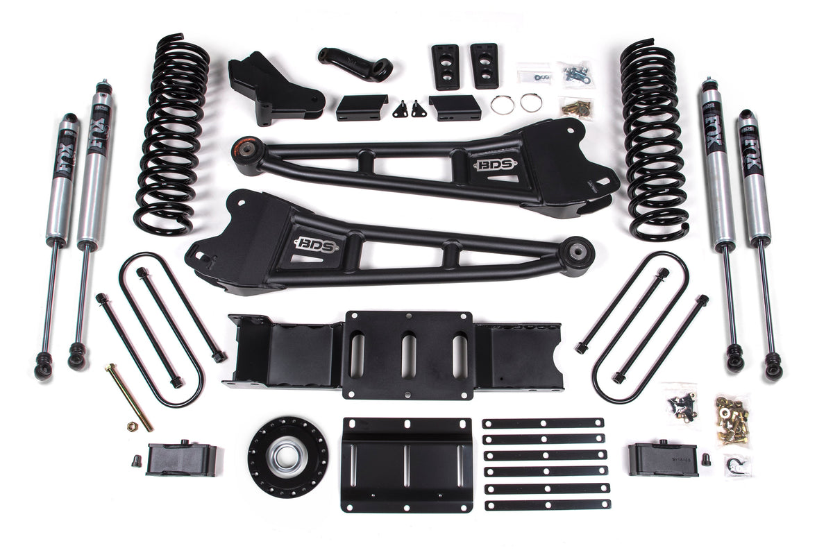 25-26 Ram 3500 (Gas) 4 Inch Radius Arm Suspension Lift Kit W/ Indexing Ring, 2 Inch Rear Lift w/o Overload, Block - Fox...