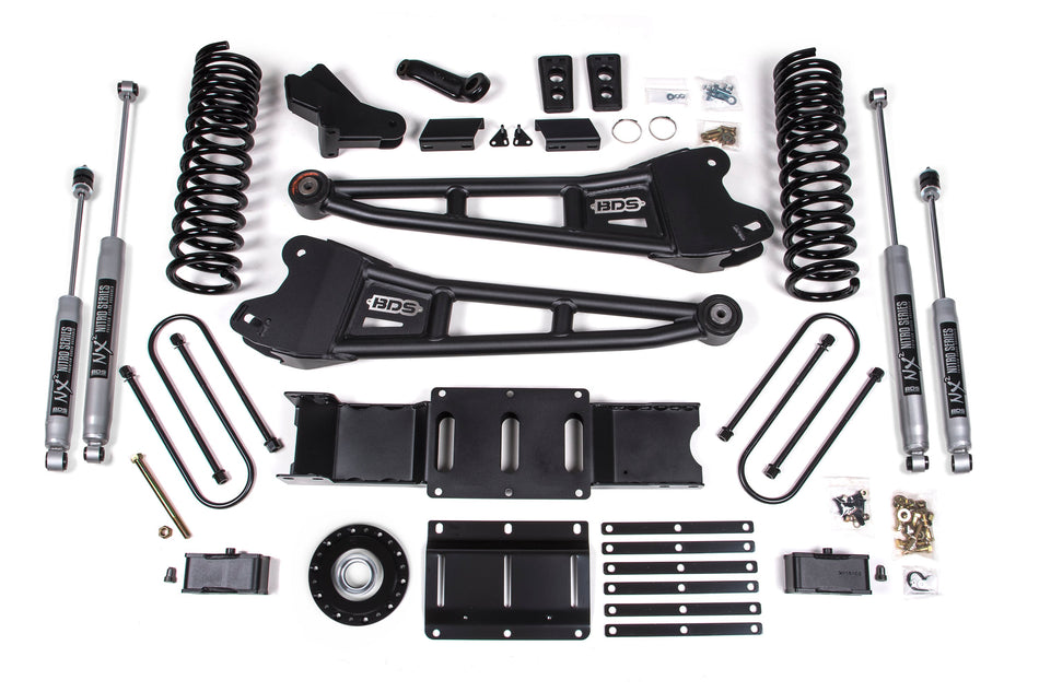 25-26 Ram 3500 (Gas) 4 Inch Radius Arm Suspension Lift Kit W/ Indexing Ring, 2 Inch Rear Lift w/o Overload, Block - Fox...