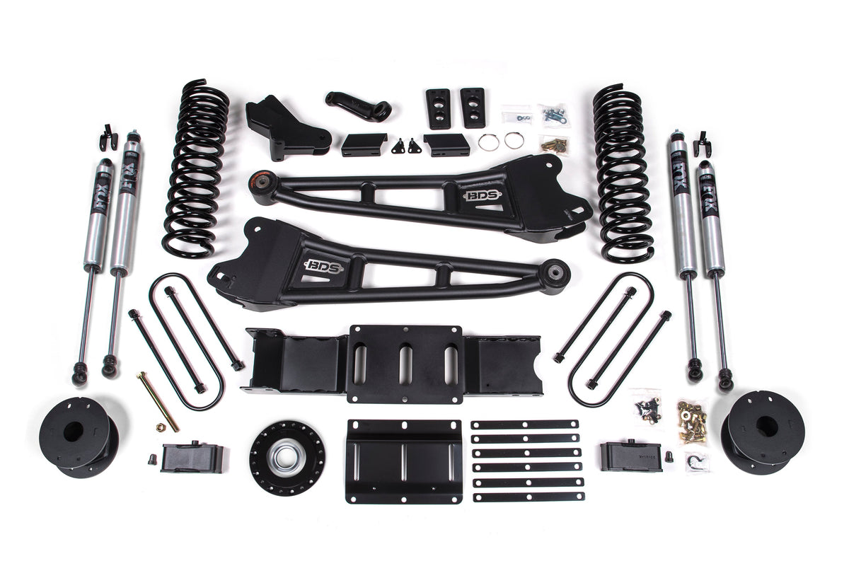 25-26 Ram 3500 (Gas) 4 Inch Radius Arm Suspension Lift Kit W/ Indexing Ring, 2 Inch Rear Lift w/ Overload, Block - Fox...