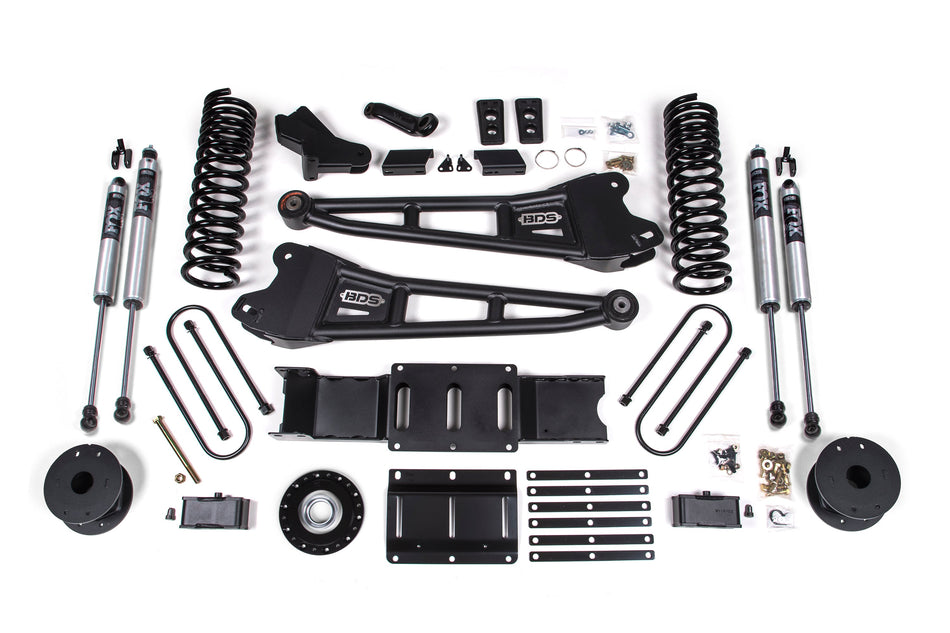 25-26 Ram 3500 (Gas) 4 Inch Radius Arm Suspension Lift Kit W/ Indexing Ring, 2 Inch Rear Lift w/ Overload, Block - Fox...