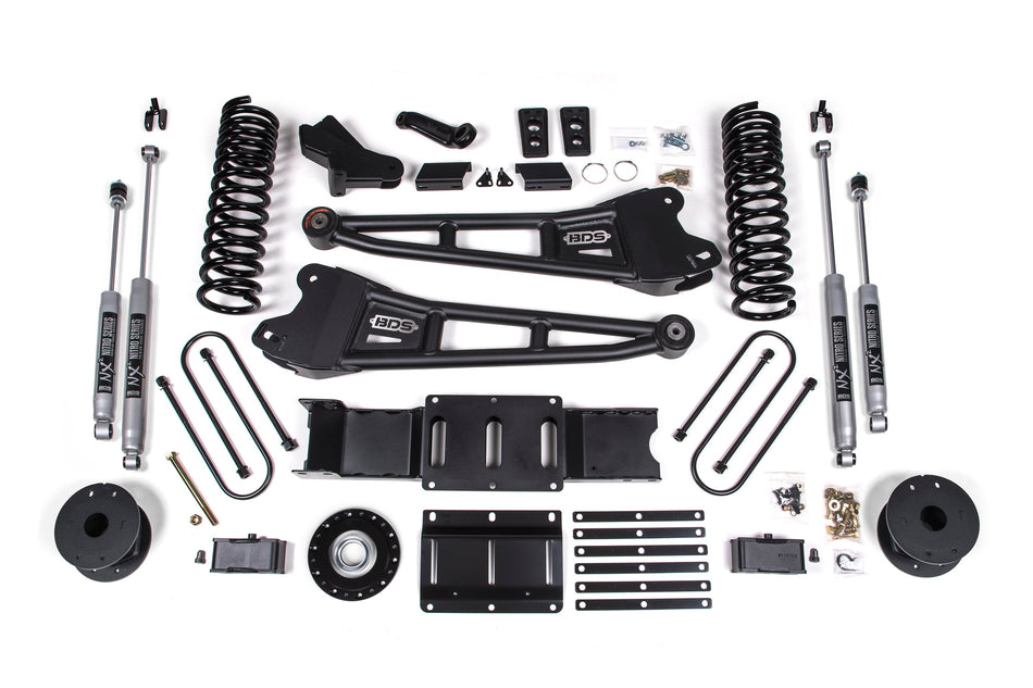 25-26 Ram 3500 (Diesel) 4 Inch Radius Arm Suspension Lift Kit W/ Indexing Ring, 2 Inch Rear Lift w/ Overload, Block - Fox...