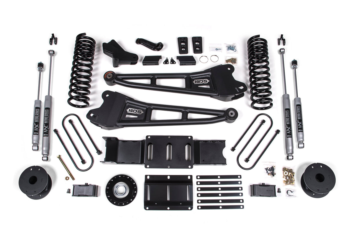 25-26 Ram 3500 (Gas) 4 Inch Radius Arm Suspension Lift Kit W/ Indexing Ring, 2 Inch Rear Lift w/ Overload, Block - Fox...