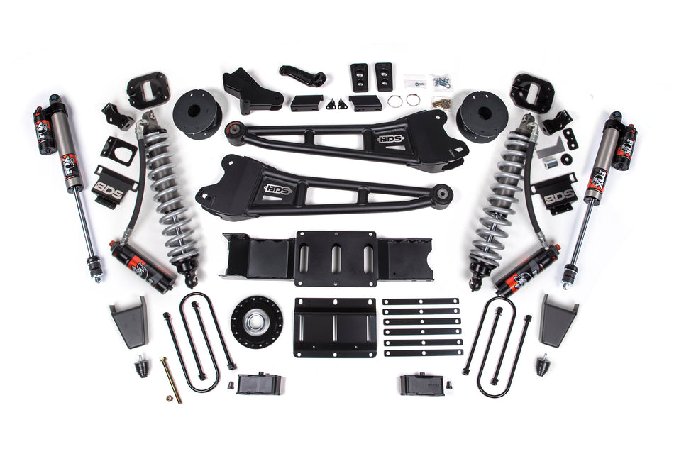 25-26 Ram 3500 (Diesel) 4 Inch Radius Arm Suspension Lift Kit W/ Indexing Ring, 2 Inch Rear Lift w/ Overload, Block - Fox...
