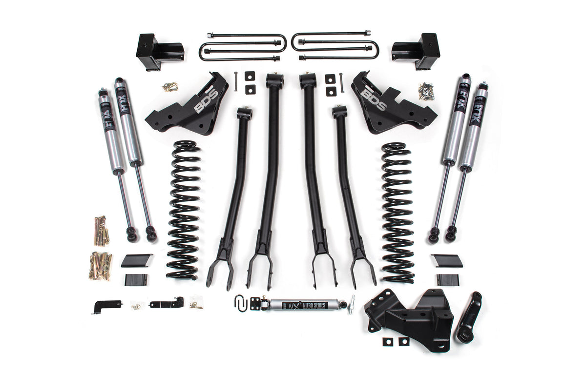 23-26 Ford F-250/F-350 4WD 5 Inch 4-Link Suspension Lift Kit, 3 Inch Rear, Block (W/O Overload), Gas - Fox 2.5...