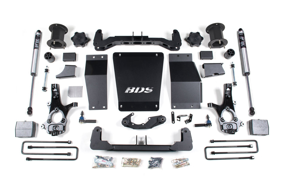 14-18 Chevrolet Silverado 1500 - GMC Sierra 1500 4WD 6.5 Inch Suspension Lift Kit (Cast Steel), 4 Inch Rear Lift, Block,...