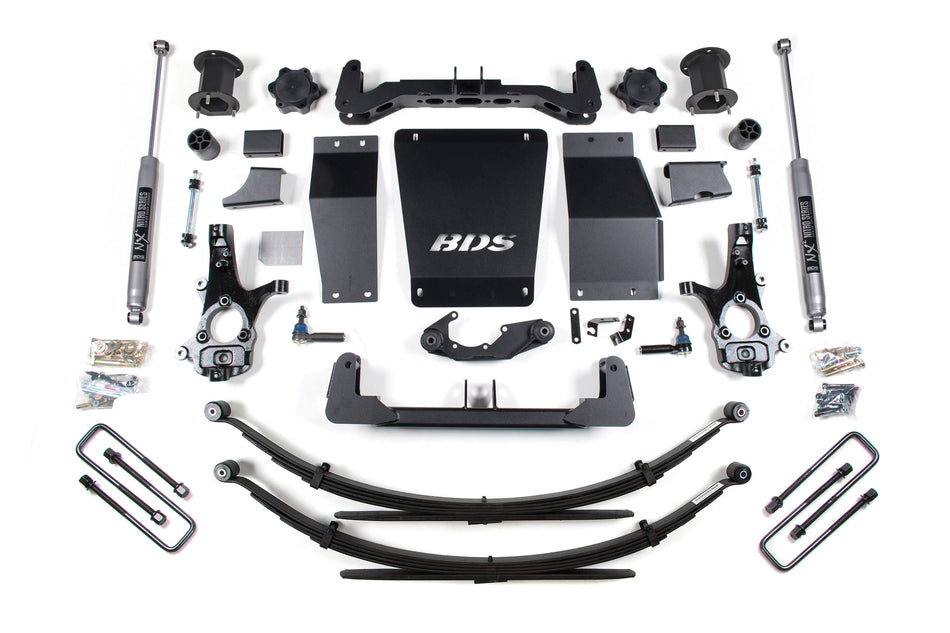 14-18 Chevrolet Silverado 1500 - GMC Sierra 1500 4WD 6.5 Inch Suspension Lift Kit (Cast Steel), 4 Inch Rear Lift, Leaf...