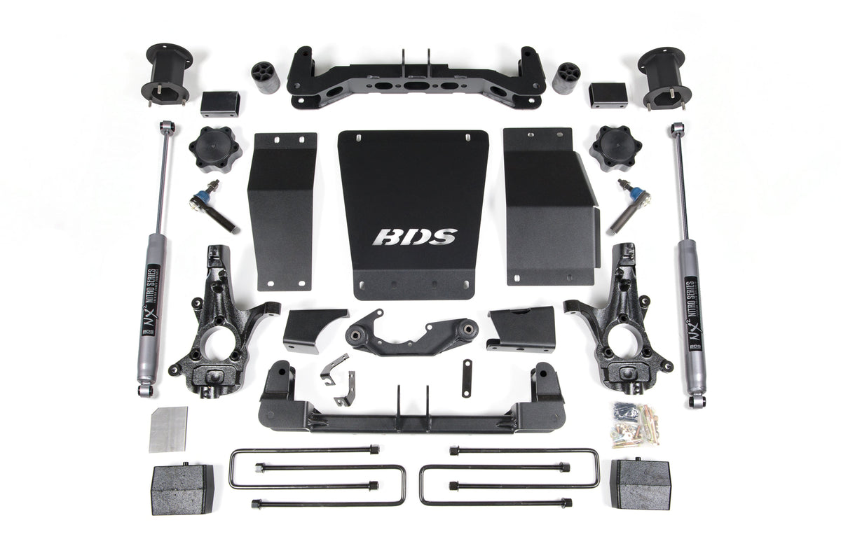 14-18 Chevrolet Silverado 1500 - GMC Sierra 1500 4WD 4.5 Inch Suspension Lift Kit (Cast Steel), 3 Inch Rear Lift, Block,...