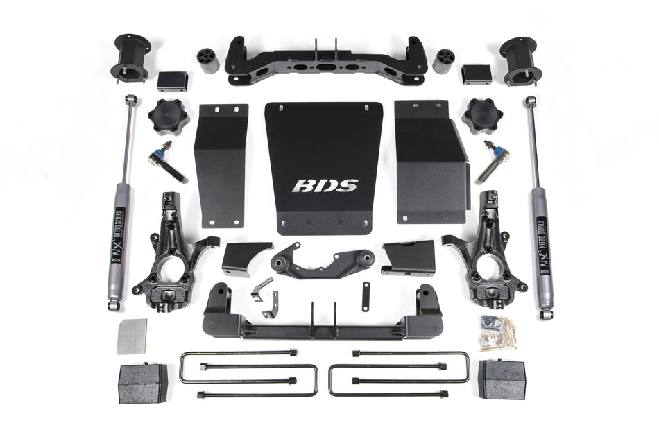 14-18 Chevrolet Silverado 1500 - GMC Sierra 1500 4WD 4.5 Inch Suspension Lift Kit (Cast Steel), 3 Inch Rear Lift, Block,...