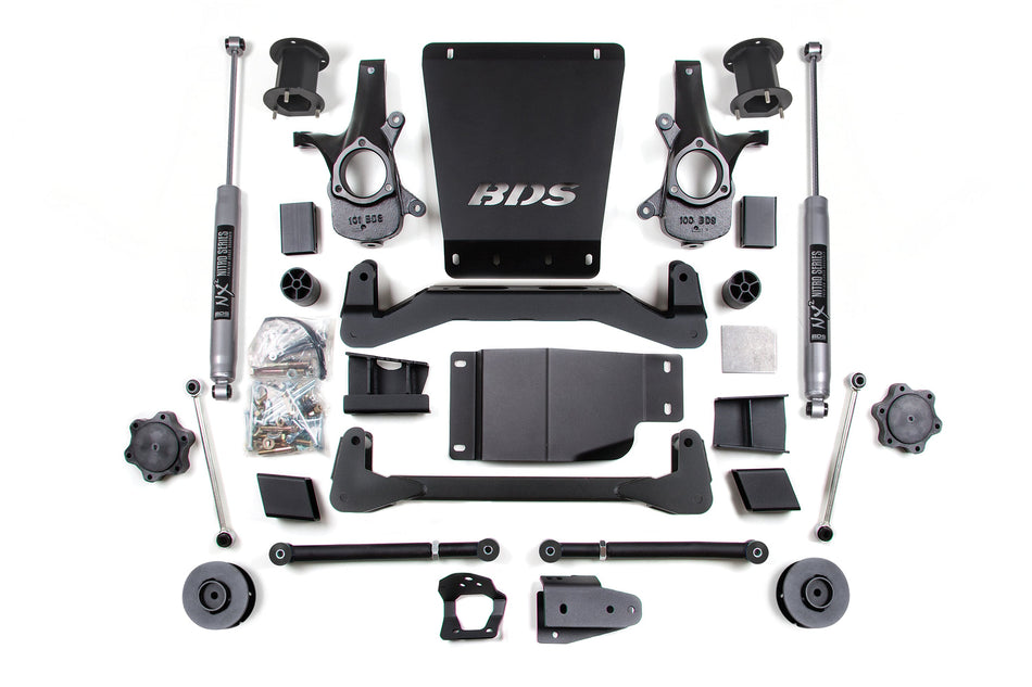 07-14 Chevrolet SUV - GMC SUV 4WD 4.5 Inch Suspension Lift Kit, 3 Inch Rear Lift, Spacer, NX2 Nitro Series Shocks - BDS...