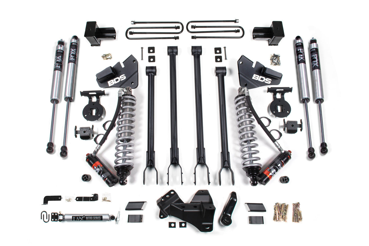 4 Inch Lift Kit w/ 4-Link | FOX 2.5 Performance Elite Coil-Over Conversion | Ford F350 Super Duty DRW (20-22) 4WD |...