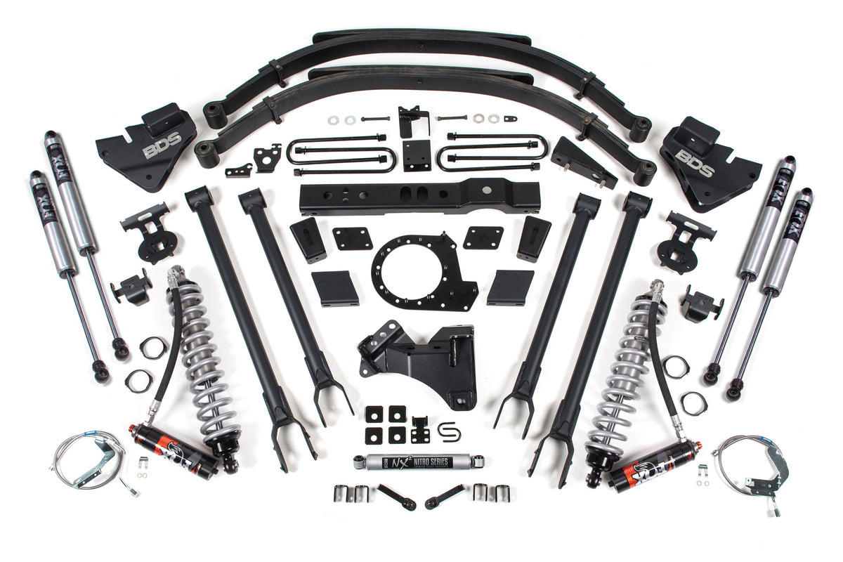 8 Inch Lift Kit w/ 4-Link | FOX 2.5 Performance Elite Coil-Over Conversion | Ford F250/F350 Super Duty (17-19) 4WD |...