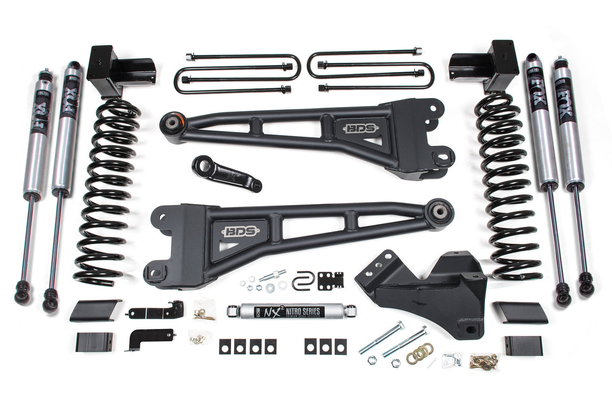 4 Inch Lift Kit w/ Radius Arm | Ford F350 Super Duty DRW (17-19) 4WD | Gas - BDS Suspension BDS1576H