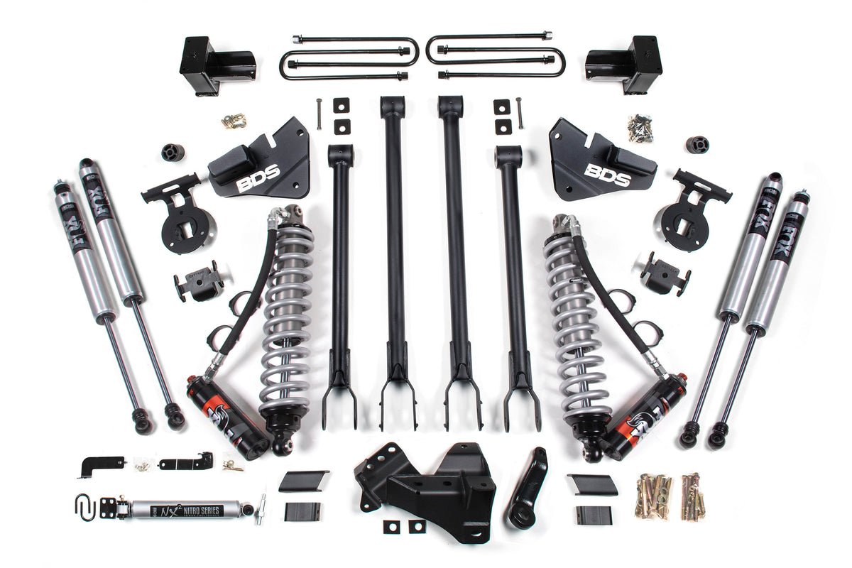 4 Inch Lift Kit w/ 4-Link | FOX 2.5 Performance Elite Coil-Over Conversion | Ford F350 Super Duty DRW (17-19) 4WD |...