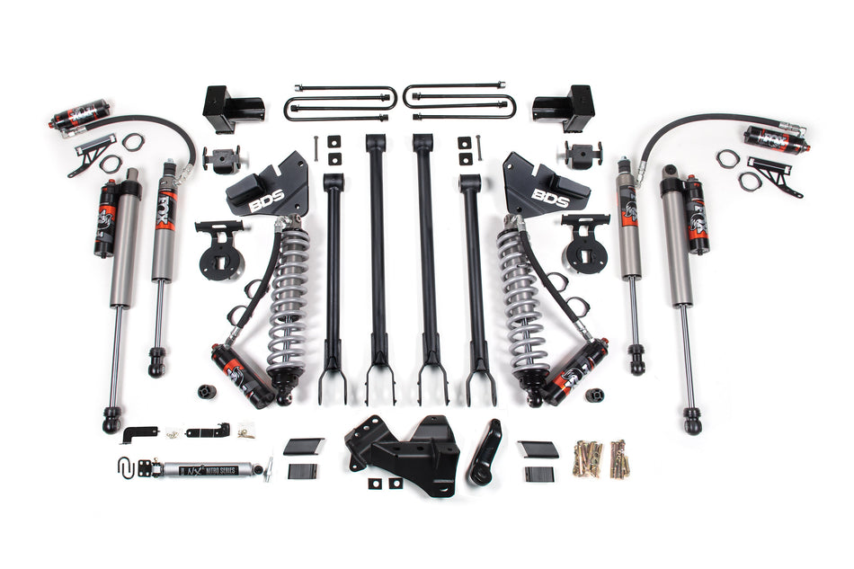 4 Inch Lift Kit w/ 4-Link | FOX 2.5 Performance Elite Coil-Over Conversion | Ford F350 Super Duty DRW (17-19) 4WD |...