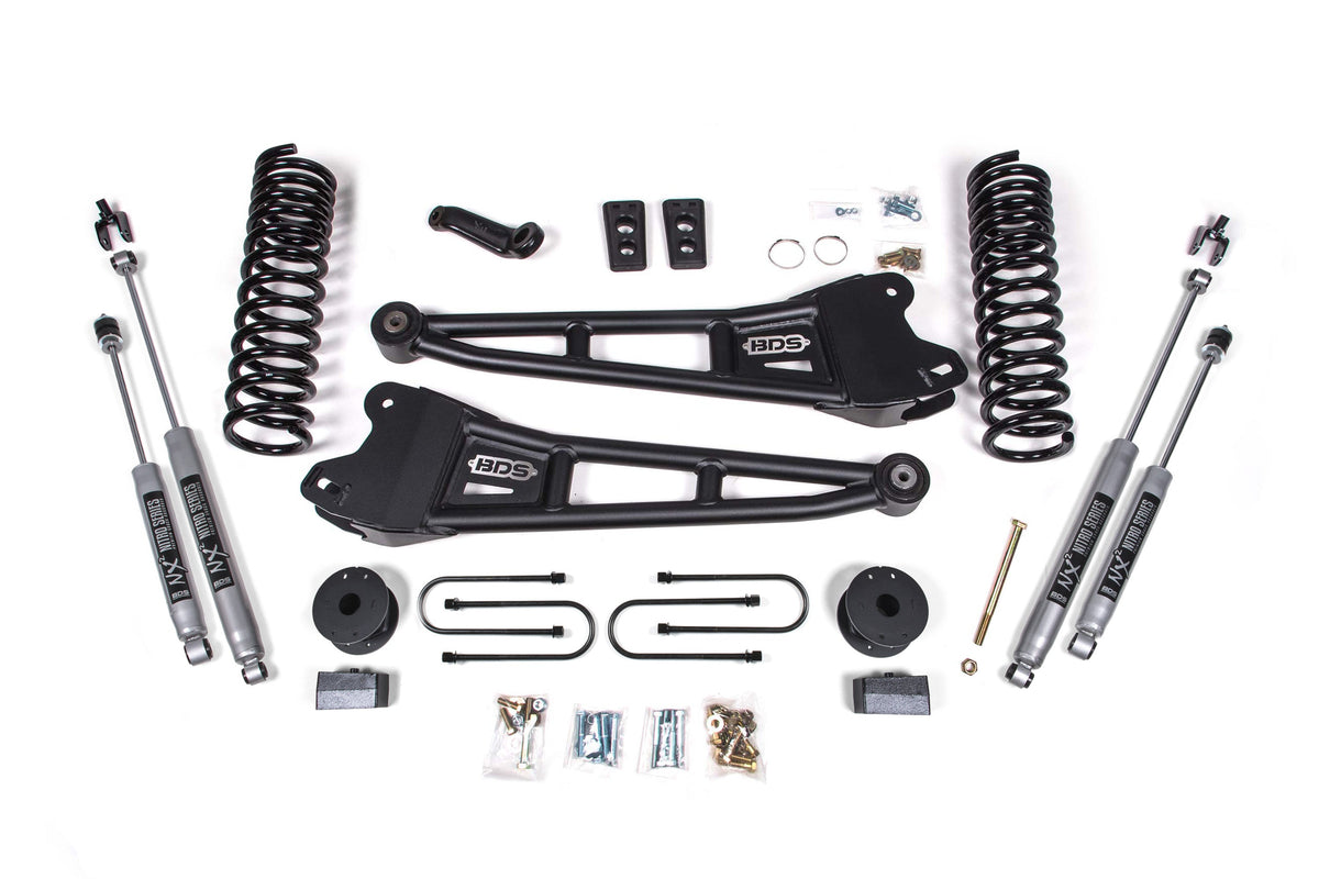 4 Inch Lift Kit w/ Radius Arm | Ram 3500 w/ Rear Air Ride (13-18) 4WD | Gas - BDS Suspension BDS1793FS