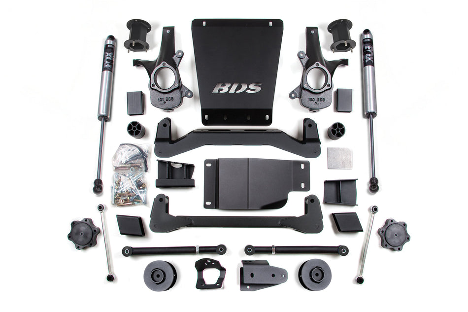 07-14 Chevrolet SUV - GMC SUV 4WD 4.5 Inch Suspension Lift Kit, 2 Inch Rear Lift, Spacer, Fox 2.0 IFP Performance Series...