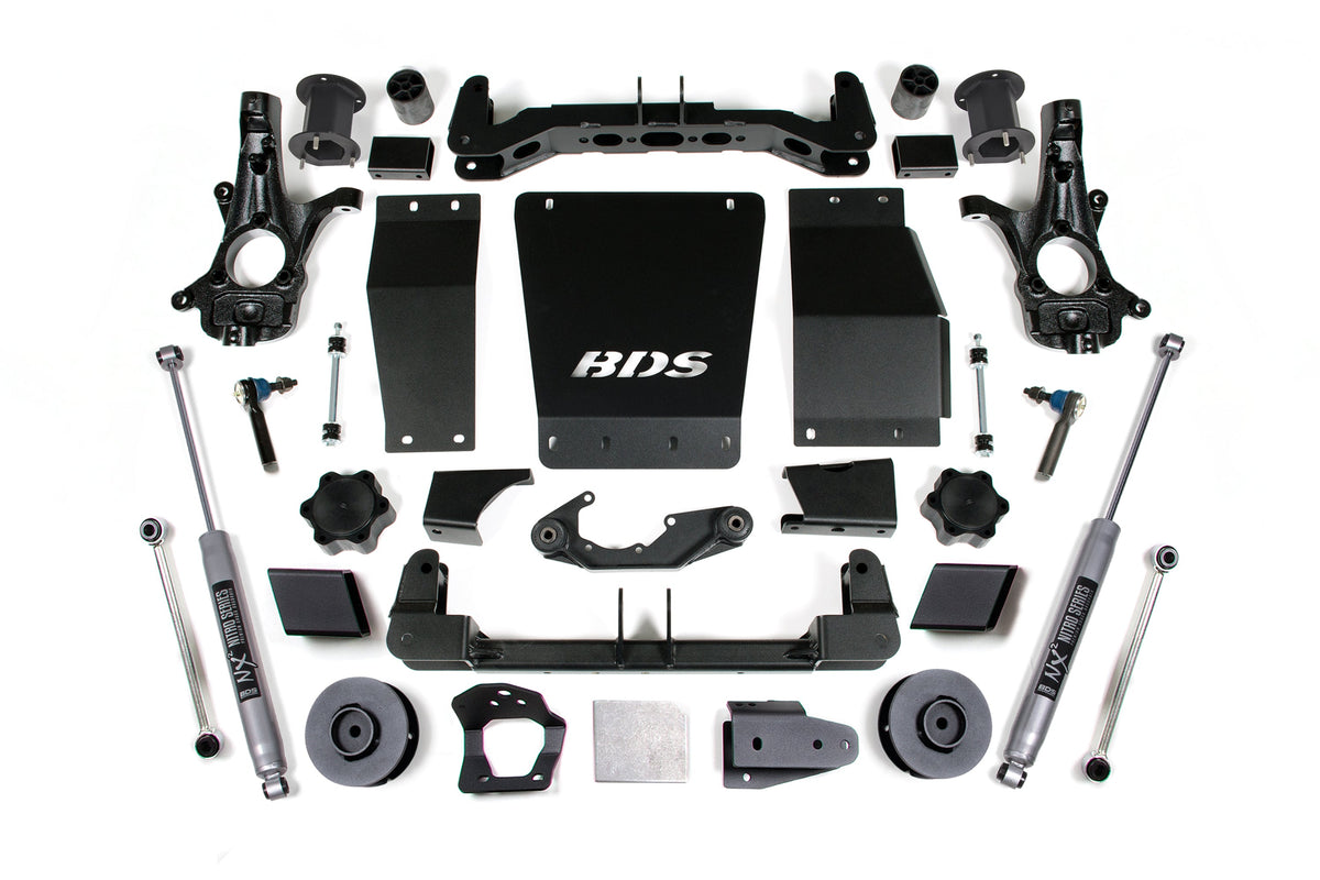 15-20 Chevrolet SUV - GMC SUV 4WD 4.5 Inch Suspension Lift Kit (Cast Steel), 3 Inch Rear Lift, Spacer, NX2 Nitro Shocks -...
