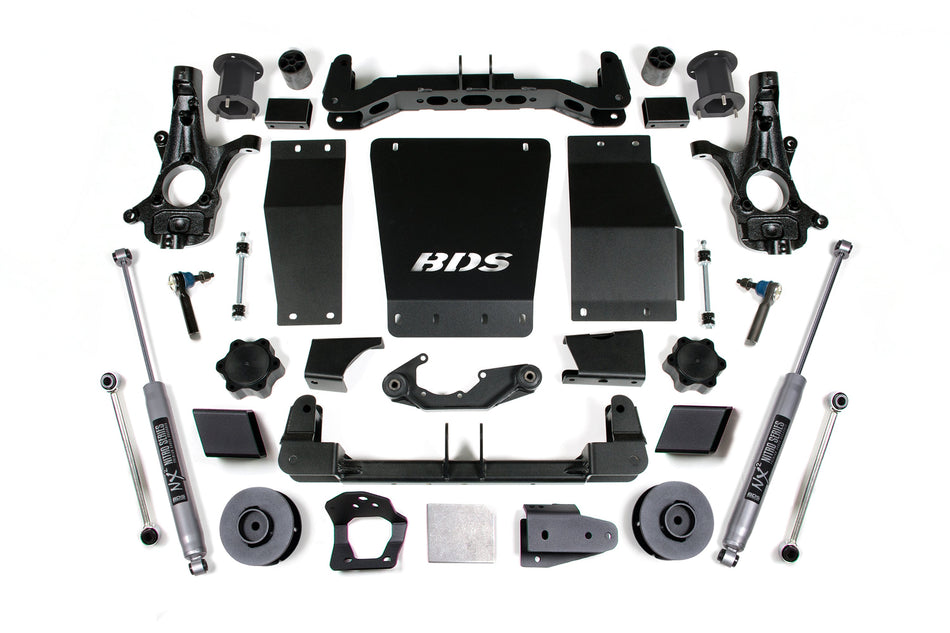15-20 Chevrolet SUV - GMC SUV 4WD 4.5 Inch Suspension Lift Kit (Cast Steel), 3 Inch Rear Lift, Spacer, NX2 Nitro Shocks -...
