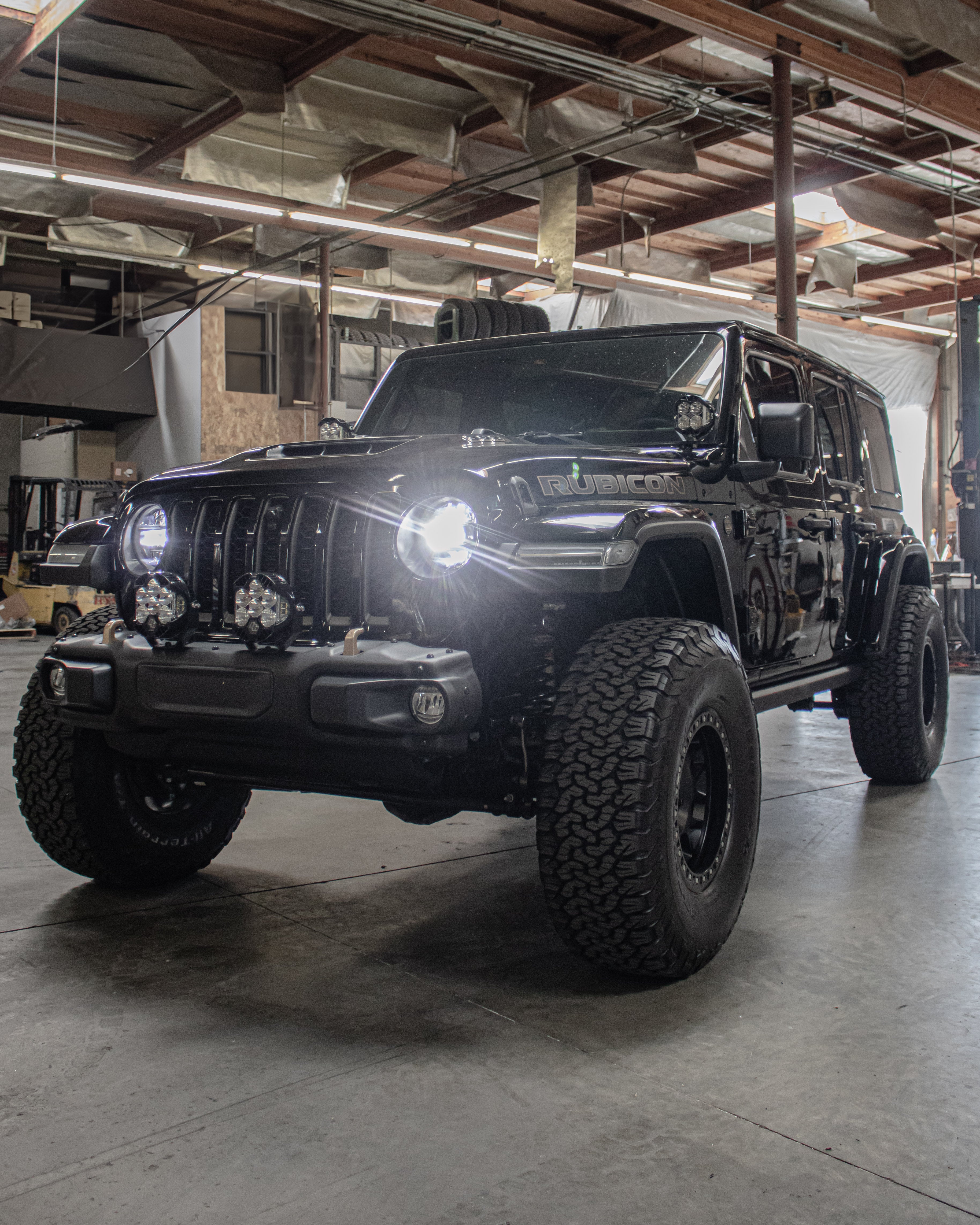 Truck equipped with upgraded aftermarket lighting