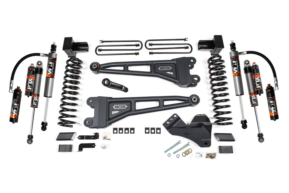 20-22 Ford F-450 4WD 4 Inch Radius Arm Suspension Lift Kit, 3.5 Inch Rear, Block - Fox 2.0 IFP Performance Series Shocks...