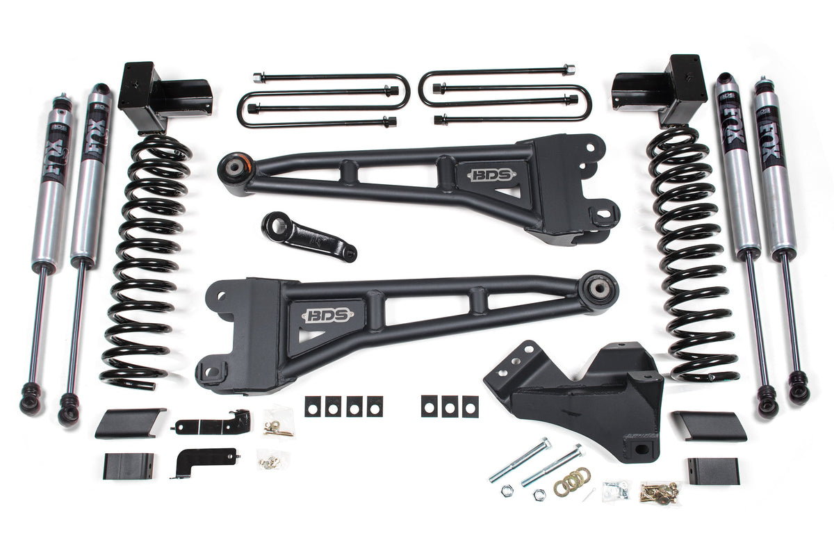 20-22 Ford F-450 4WD 4 Inch Radius Arm Suspension Lift Kit, 3.5 Inch Rear, Block - NX2 Nitro Series Shocks Front and Rear...