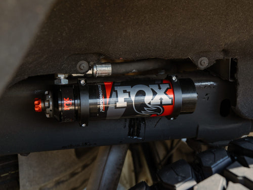 Fox Performance Elite remote reservoir shock on a lifted GMC Sierra