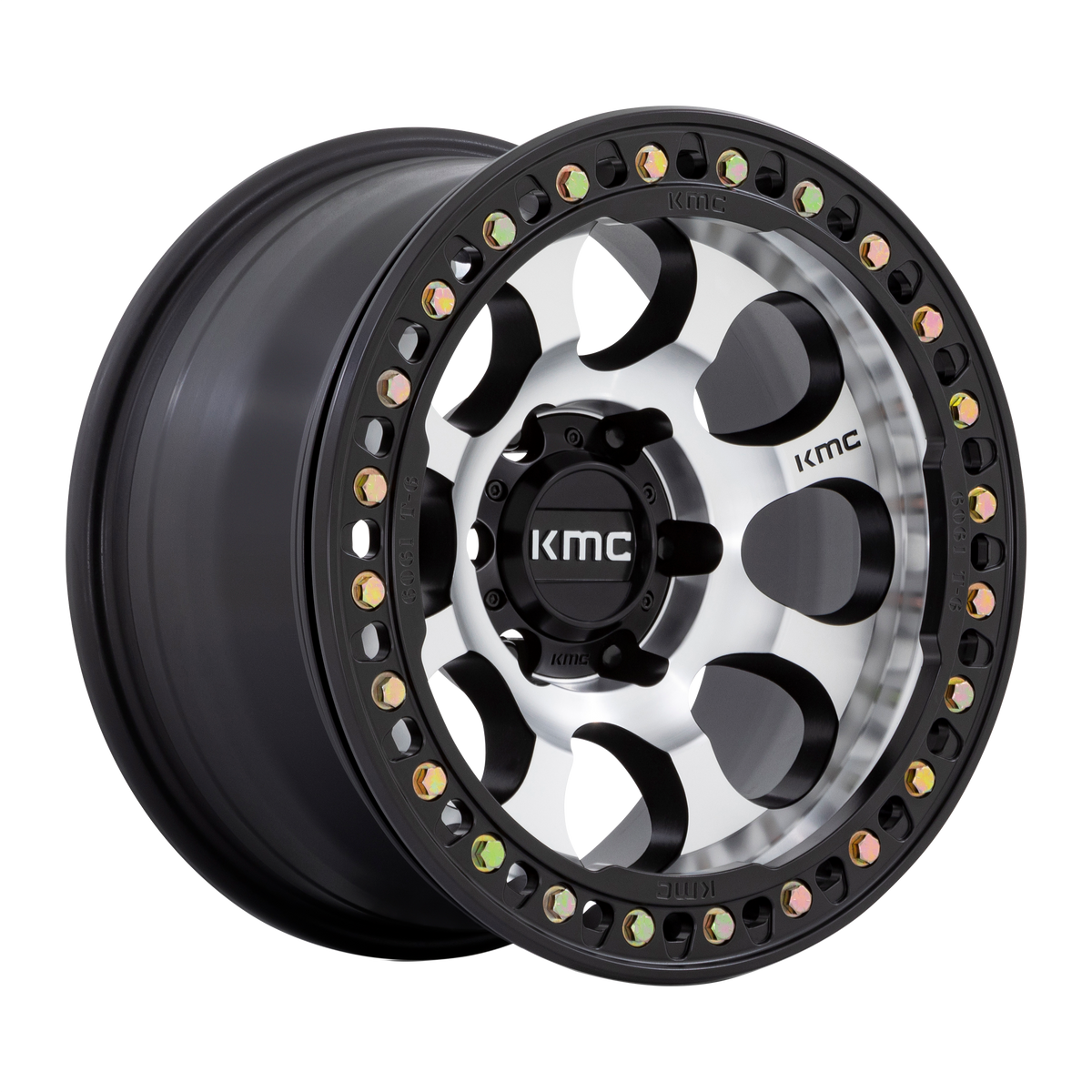 KMC Riot Beadlock 17x8.5 Mach Satin Black Window & Ring wheel