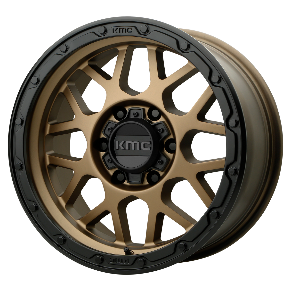 KMC Grenade Off-Road 17x9 Matte Bronze W/ M-Black Lip wheel