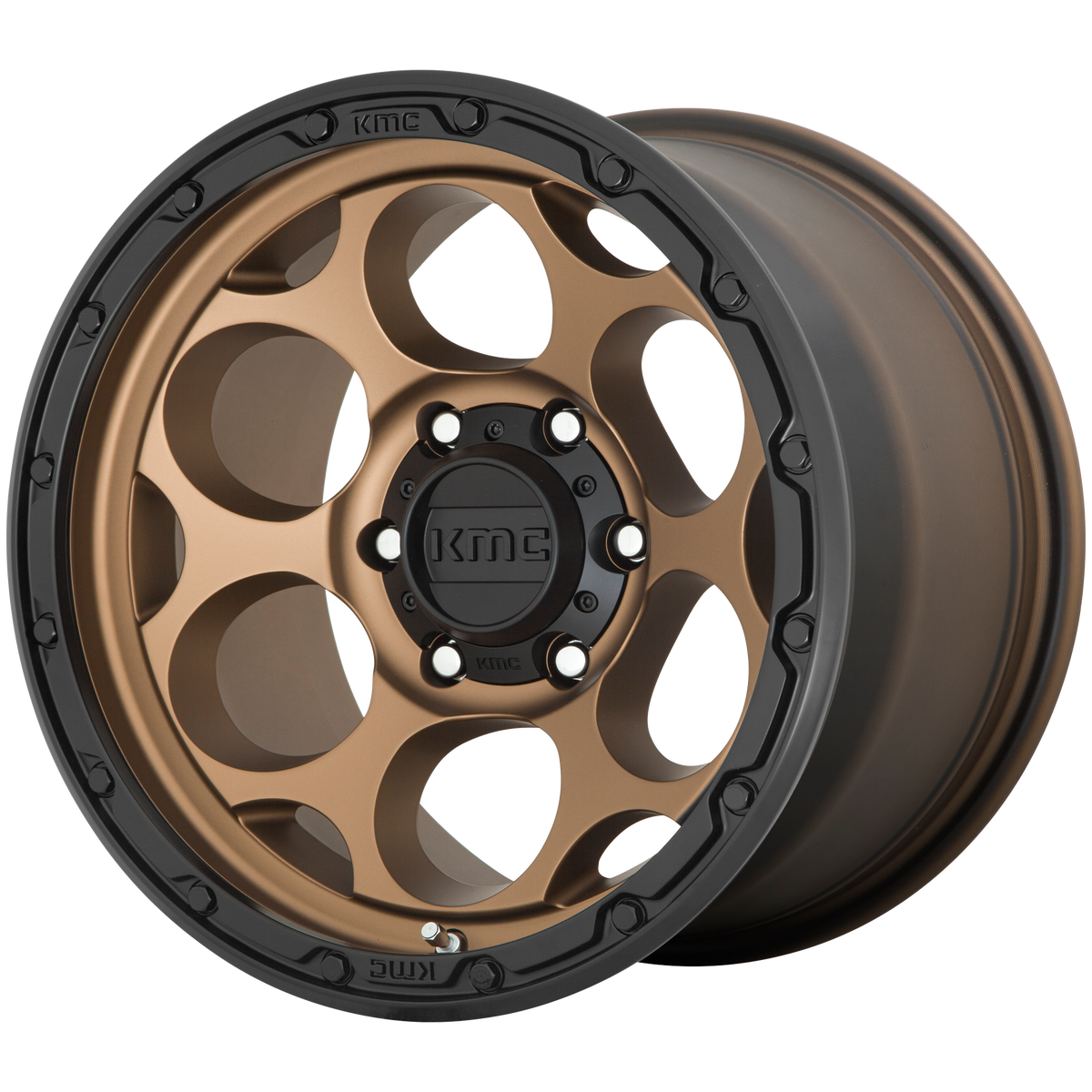 KMC Dirty Harry 17x8.5 Matte Bronze W/ Black Lip wheel