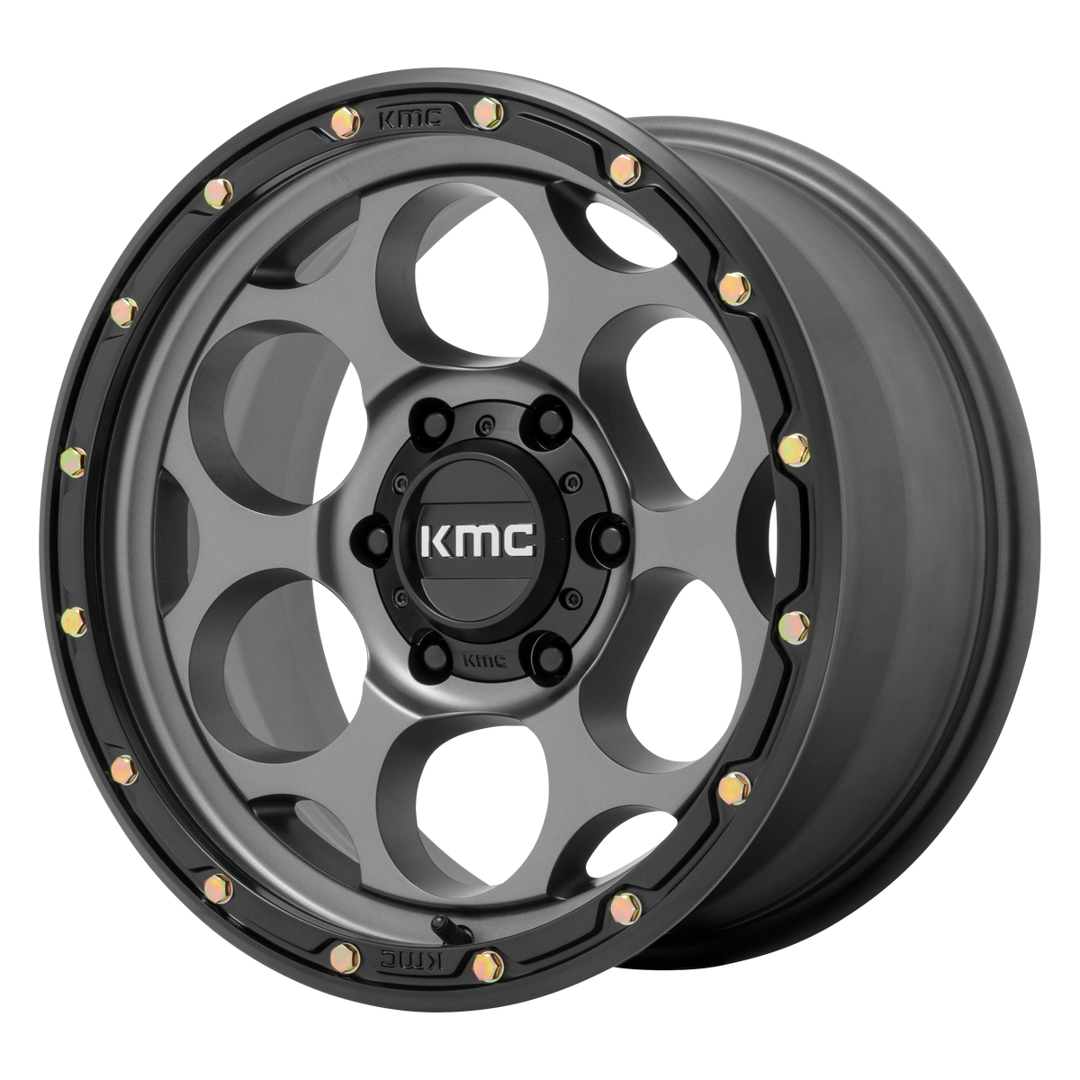 KMC Dirty Harry 20x9 Satin Gray W/ Black Lip wheel