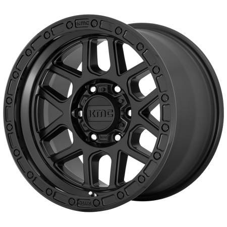 KMC Mesa 18x9 Satin Black W/ Gloss Black Lip wheel