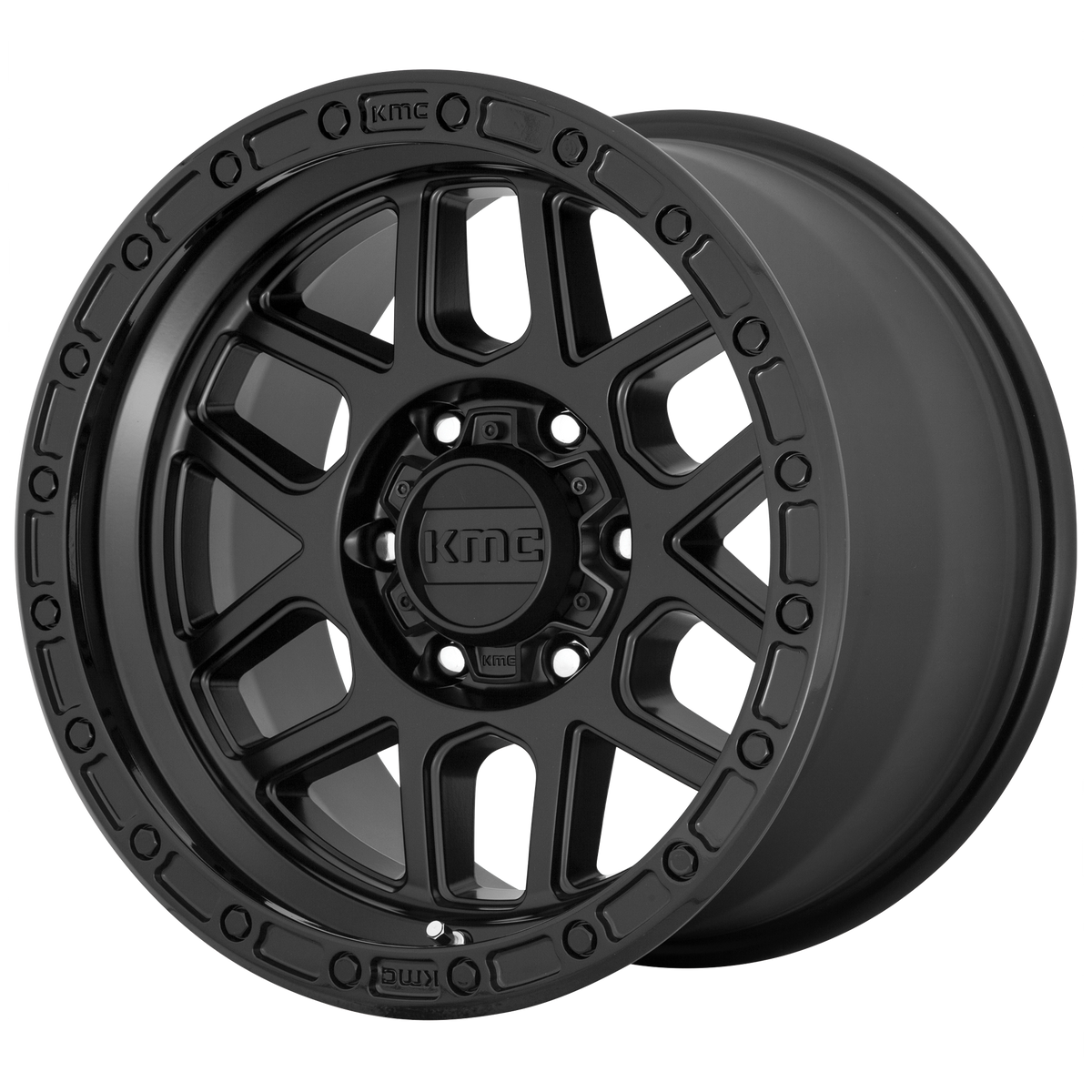 KMC Mesa 18x9 Satin Black W/ Gloss Black Lip wheel