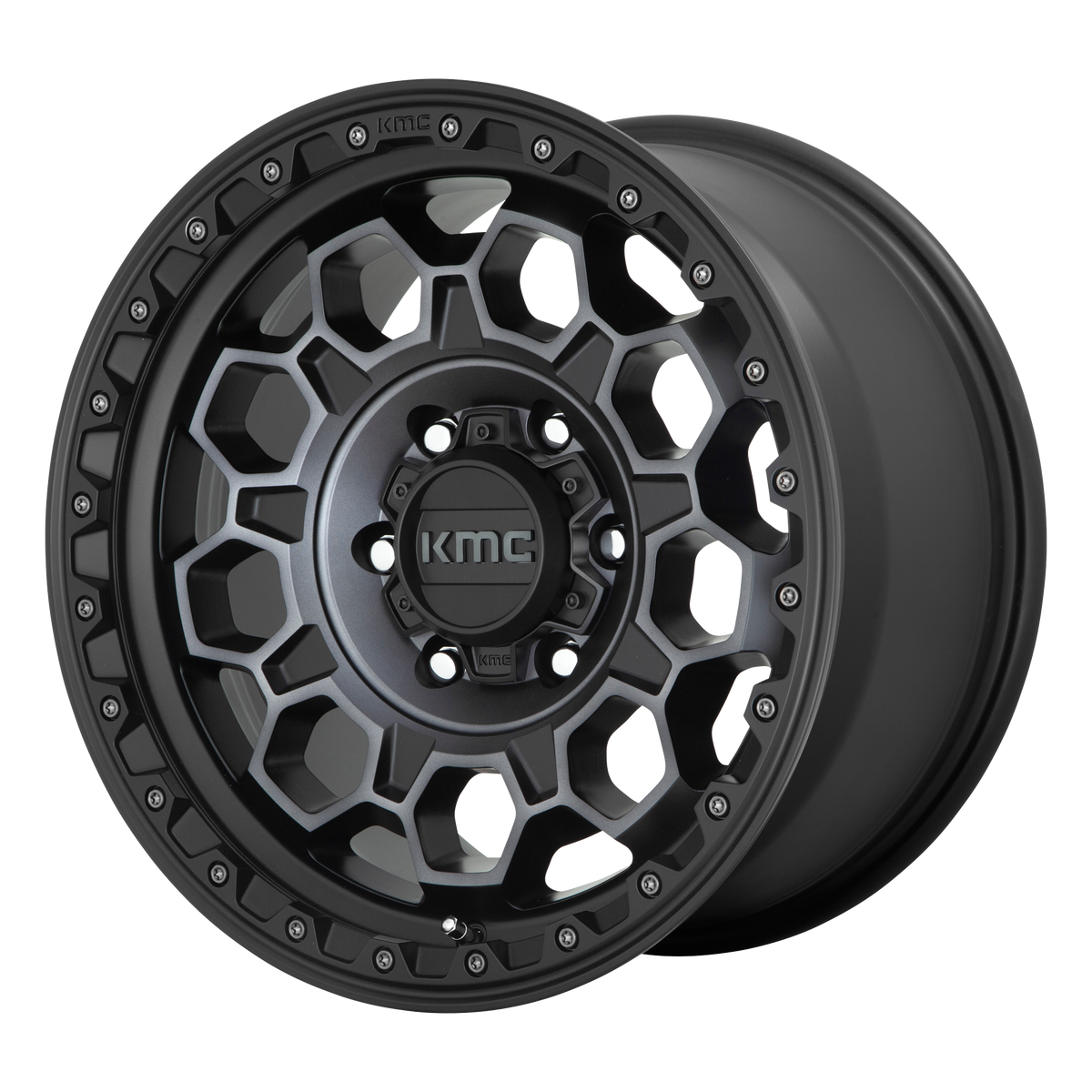 KMC Trek 17x9 Satin Black W/ Gray Tint wheel