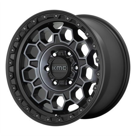 KMC Trek 17x9 Satin Black W/ Gray Tint wheel