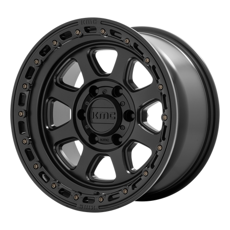 KMC Chase 20x9 Satin Black W/ Gloss Black Lip wheel