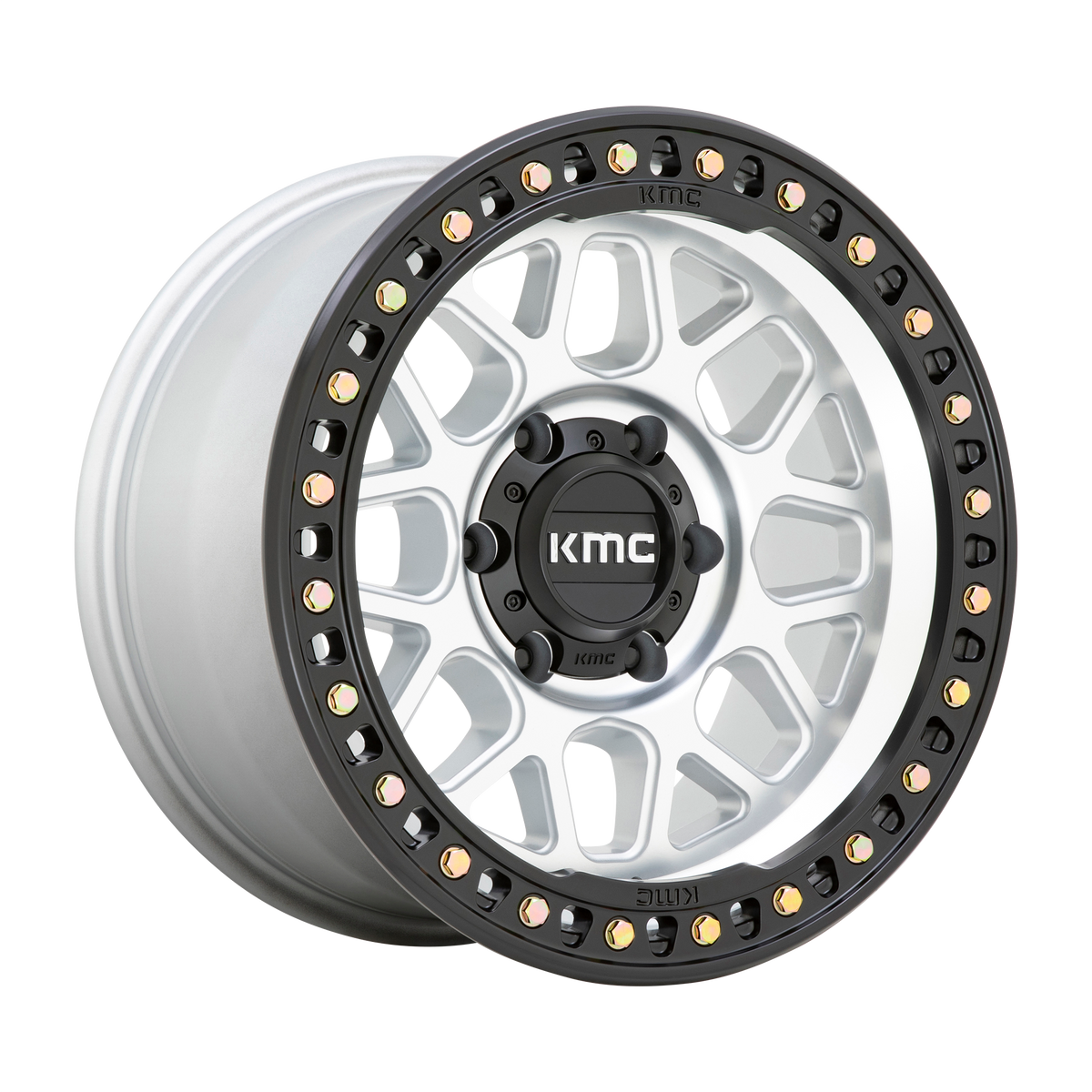 KMC Grs 17x8.5 Machined W/ Satin Black Lip wheel