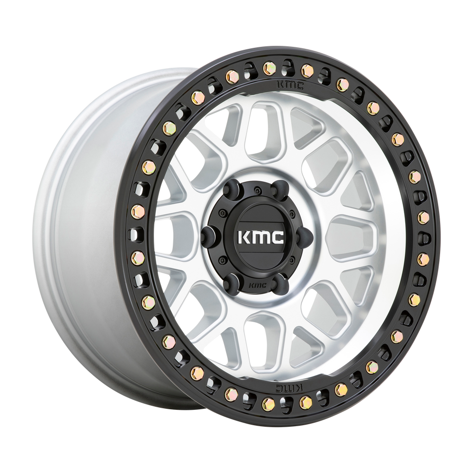 KMC Grs 17x8.5 Machined W/ Satin Black Lip wheel