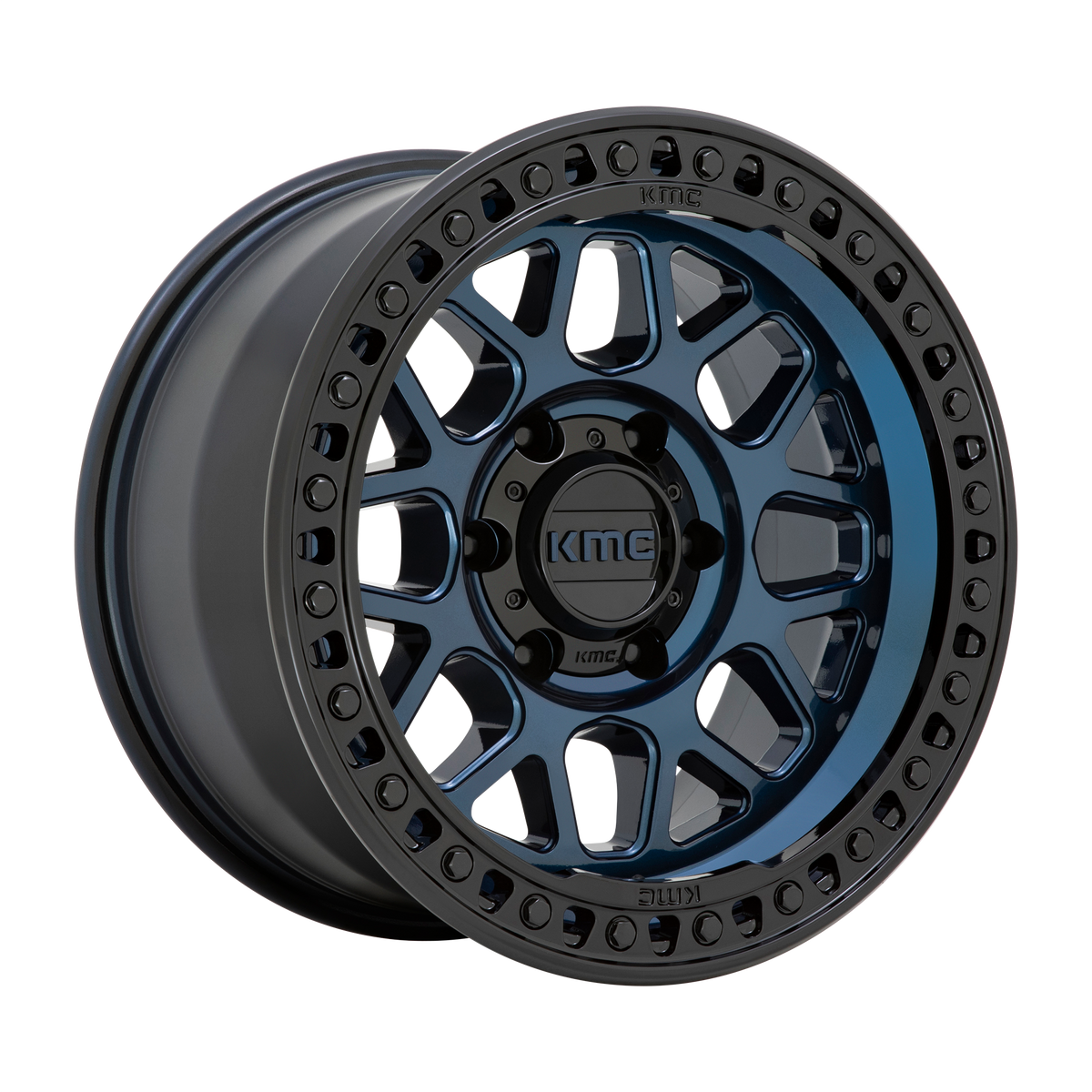KMC Grs 17x9 Midnight Blue W/ G-Black Lip wheel