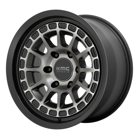KMC Canyon 17x8 Satin Black W/ Gray Tint wheel