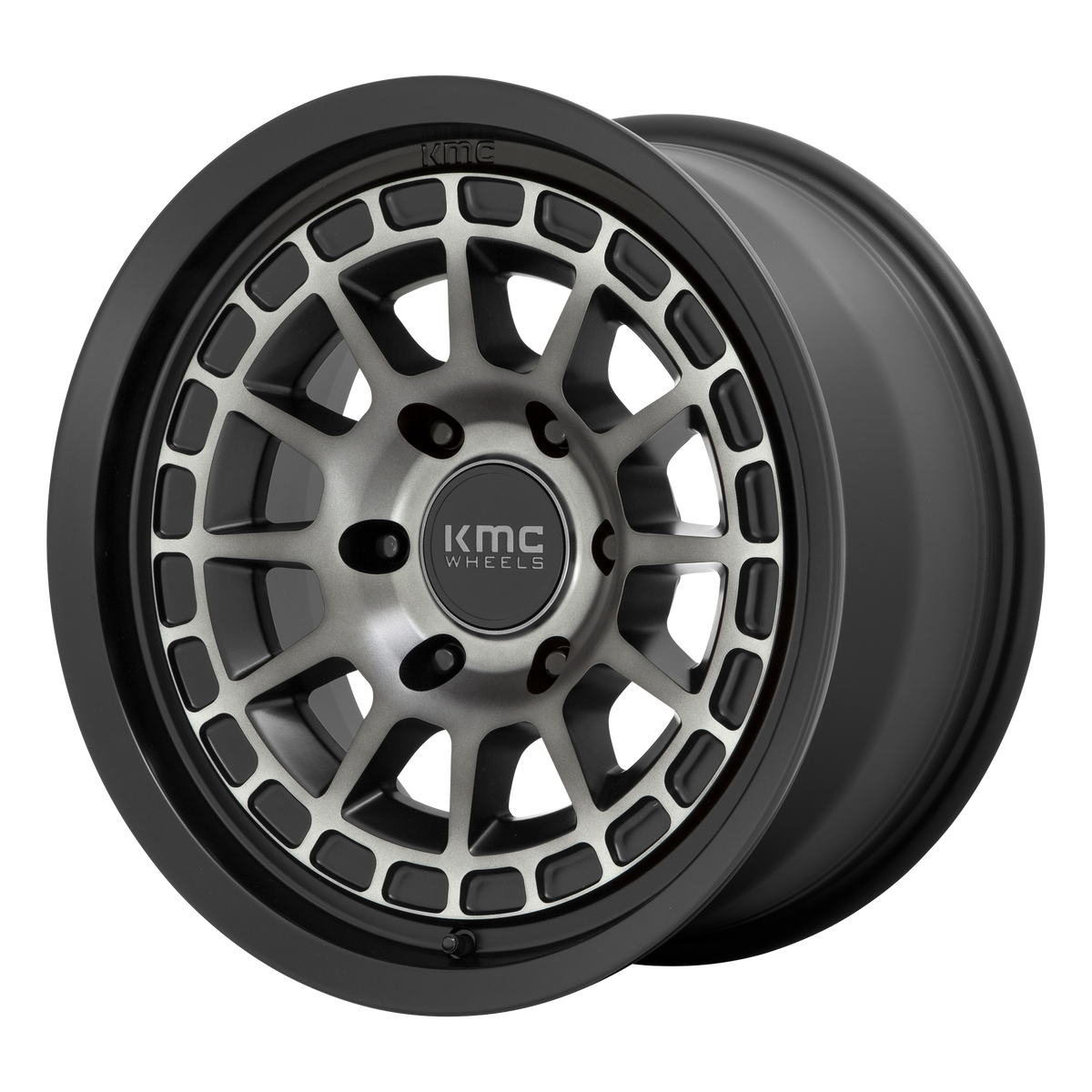 KMC Canyon 17x8.5 Satin Black W/ Gray Tint wheel