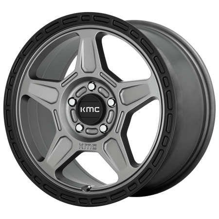 KMC Alpine 16x7 Satin Gray W/ Black Lip wheel