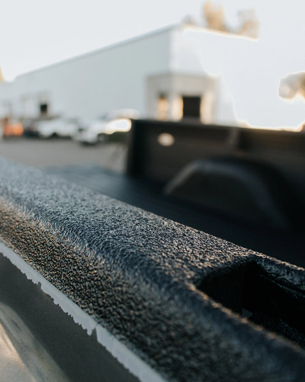 Close-up of a truck bedliner surface refreshed with LINE-X Renew.