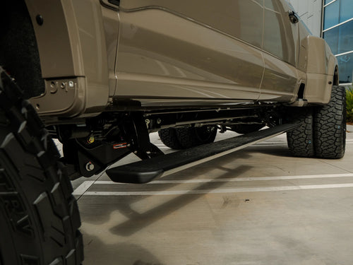 Power running boards and side steps, underside view